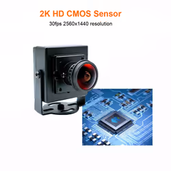 160 Degree Wide Angle 1.8mm Fisheye 2K HD PC Webcam Plug & Play