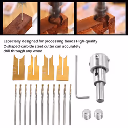Wooden Beads Drill Bit Ball Milling Cutter Set 24Pcs Woodworking Tool