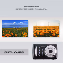 Digital Camera,Portable Cameras 16 Million HD Pixel Compact Black