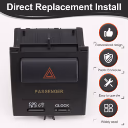 Car Dashboard Emergency Switch Button Assembly Double Flash Button