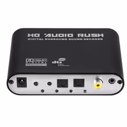 Digital to Analog 5.1 Audio Decoder Amp+Fiber Optic Cable for TV