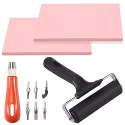 Rubber Stamp Making Kit,Block Printing Tool Kit,Linoleum Cutter