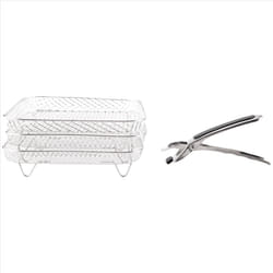8 Inch Air Fryer Rack Square Three Stackable Racks, Dehydrator Rack