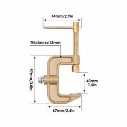 Welding Ground Clamp, 500A Current G-Type Solid Brass Ground Clamp