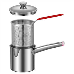 Deep Fryer Pot,Small Fryer Pot,Multipurpose Stainless Steel Baskets