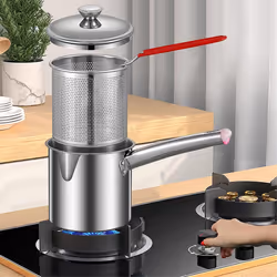 Deep Fryer Pot,Small Fryer Pot,Multipurpose Stainless Steel Baskets