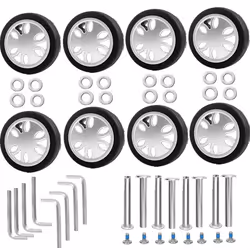 8pc Luggage Wheels Replacement Kit,Mute Caster Replacement Suitcase B