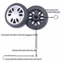 8pc Luggage Wheels Replacement Kit,Mute Caster Replacement Suitcase B