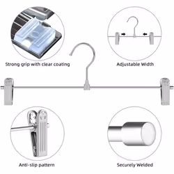 Hangers,Skirt Hangers with Clips Space Saving, for Pants 10 Pack