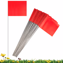 50Pack Marking Flags, Red Yard Flags 15x4x5Inch, Marker Flags