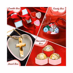 16 PCS Heart Shape Metal Tins with Lid Metal Tin Cans Red and Pink
