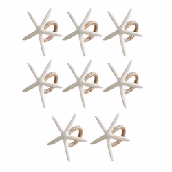 Handmade Starfish Napkin Rings Set of 8, White Faux Napkin Ring