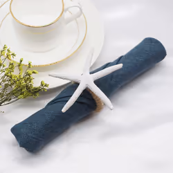 Handmade Starfish Napkin Rings Set of 8, White Faux Napkin Ring