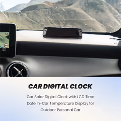 Car Solar Digital Clock for Outdoor Personal Car Part Decoration B
