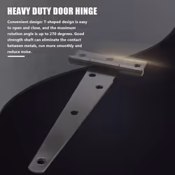 4 PCS 6 Inch Door Hinges T-Strap Tee for Wooden Gates Hinges (Black)