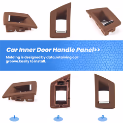 RHD Car Interior Door Handle Door Panel Pull Trim Cover Red-Brown RHD