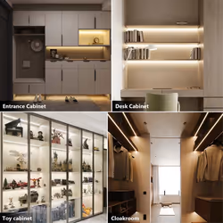 Touch Sensor Under Cabinet Light Dimmable COB LED Strip ,EU Plug