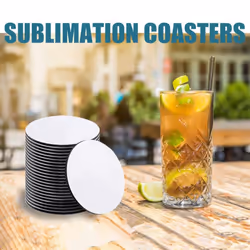 35Pcs Round Sublimation Blank Coasters Sublimation Blank Cup Mat
