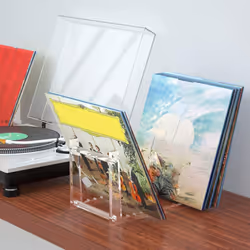 Clear Vinyl Record Stand Holder for Desktop Album Storage