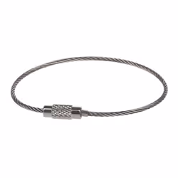 100pcs Stainless Steel Screw Locking Wire Keychain Cable Key Rings Outdoor Accessory