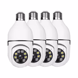 4 Pack Light Bulb Security Camera Outdoor, 2.4G Wifi Light Socket