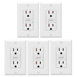 5Pack GFCI Outlets 15 Amp,Non-Tamper Resistan