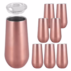8 Packs Stemless Champagne Flutes Wine Tumbler