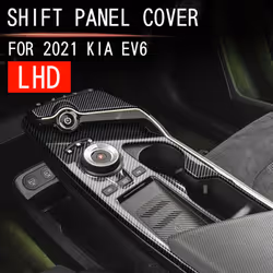 2Pcs Car Carbon Fiber Center Console Gear Shift Panel for EV6 LHD