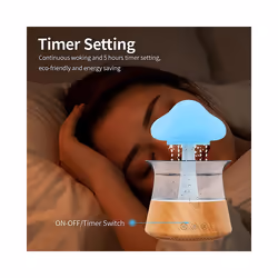 Rain Humidifier Diffuser with 7 Colors Night Lights, with RC