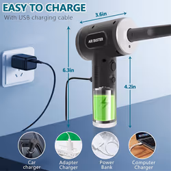 2-In-1 Electric Compressed Air Duster, Cordless Air Duster and Vacuum