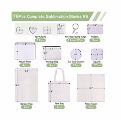 76Pcs Sublimation Blanks Products,DIY MDF Sublimation Keychain Blanks