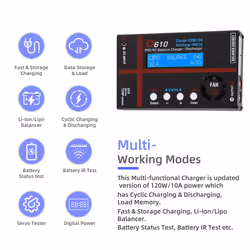 D610 120W 10A Battery Balance Charger Discharger Smart Battery