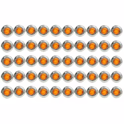 50PCS 3/4 Inch 3 LED Side Marker Lights for Trucks Boat Pckup Yellow