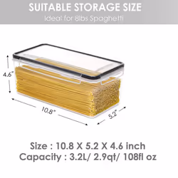 Airtight Food Storage Containers with Lids 4PCS Set 3.2L,for Pasta