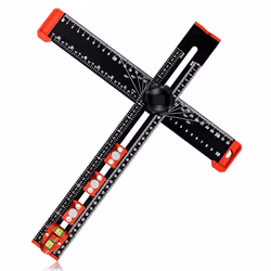 Woodworking 2 in 1 Drilling Positioning Ruler Combination Angle Ruler