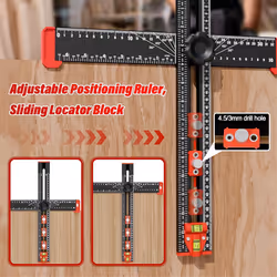 Woodworking 2 in 1 Drilling Positioning Ruler Combination Angle Ruler