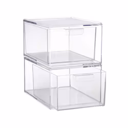 Stackable Clear Organizer Drawers 4.5-Inches Tall Organize Cosmetics