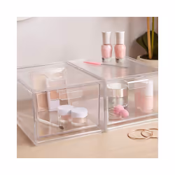 Stackable Clear Organizer Drawers 4.5-Inches Tall Organize Cosmetics