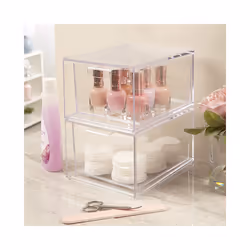 Stackable Clear Organizer Drawers 4.5-Inches Tall Organize Cosmetics