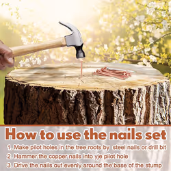 40 Pcs Copper Nails to Killing Trees,3.5 Inch Pure Copper Nails
