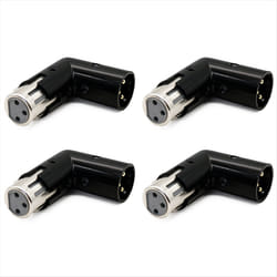 4Pcs 3Pin XLR Angle Adapter Male To Female XLR 90 Degree Adapter