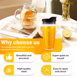 24Oz Cups with Lids, 7 Fins Extractor Blade, for Auto IQ