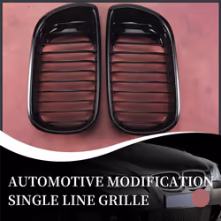 Gloss Black Front Hood Kidney Grill for - E46 3 Series 2002-2005