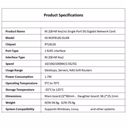 M.2 to 5G network card Realtek chip e-sports game network card