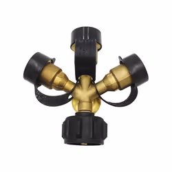 3 Way Propane Splitter with Gauge and Shut-Off Valve