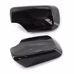 Pair Rear View Mirror Covers For E46/E39 3/5 Series Gloss Black