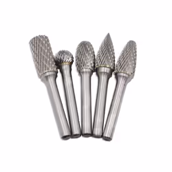 Carbide Rotary Burr Set 12MM with Shank Double Cut File