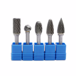 Carbide Rotary Burr Set 12MM with Shank Double Cut File