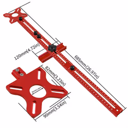 Router Milling Groove Bracket,9-61cm Radius Router Circle Cutting Jig