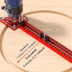 Router Milling Groove Bracket,9-61cm Radius Router Circle Cutting Jig